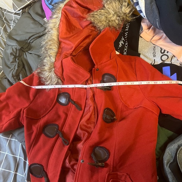 Coffee Shop (ModCloth) Fur-Trimmed Coat - Picture 4 of 6